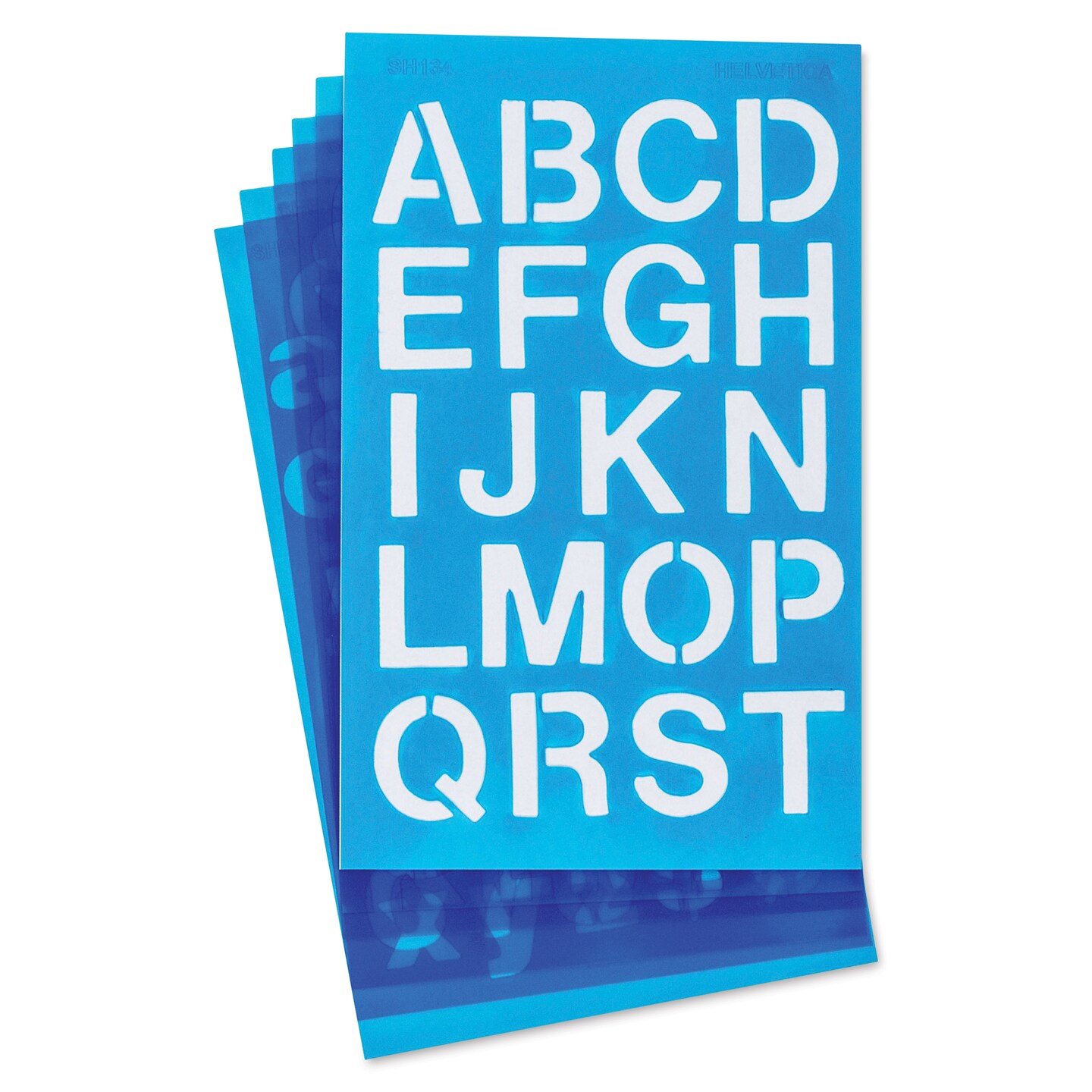 Westcott BetterLetter Plastic Letter Stencils - 3/4&#x22; &#x26; 1&#x22;, Capital and Lower Case, Helvetica