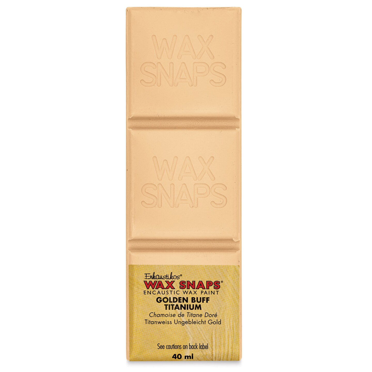 Enkaustikos Wax Snaps Encaustic Paints - Titanium Golden Buff, 40 ml cake