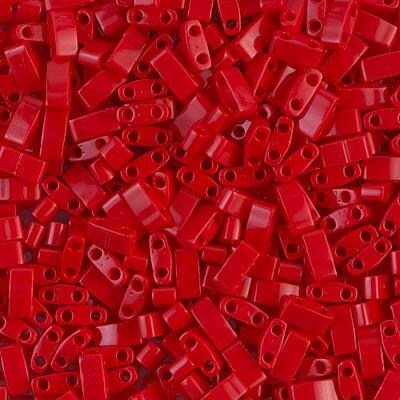Miyuki Half Tila Bead, HTL-0408, Opaque Red