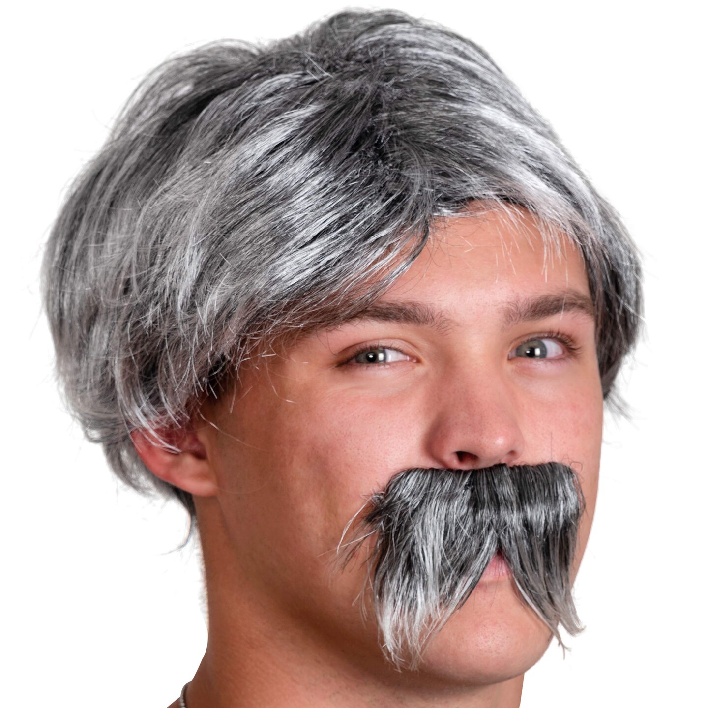 Grey Wig and Mustache Salt and Pepper Hair Old Person Gr.Wigs and Mustache Old Man Costume Accessories Set for Boys and Girls Michaels