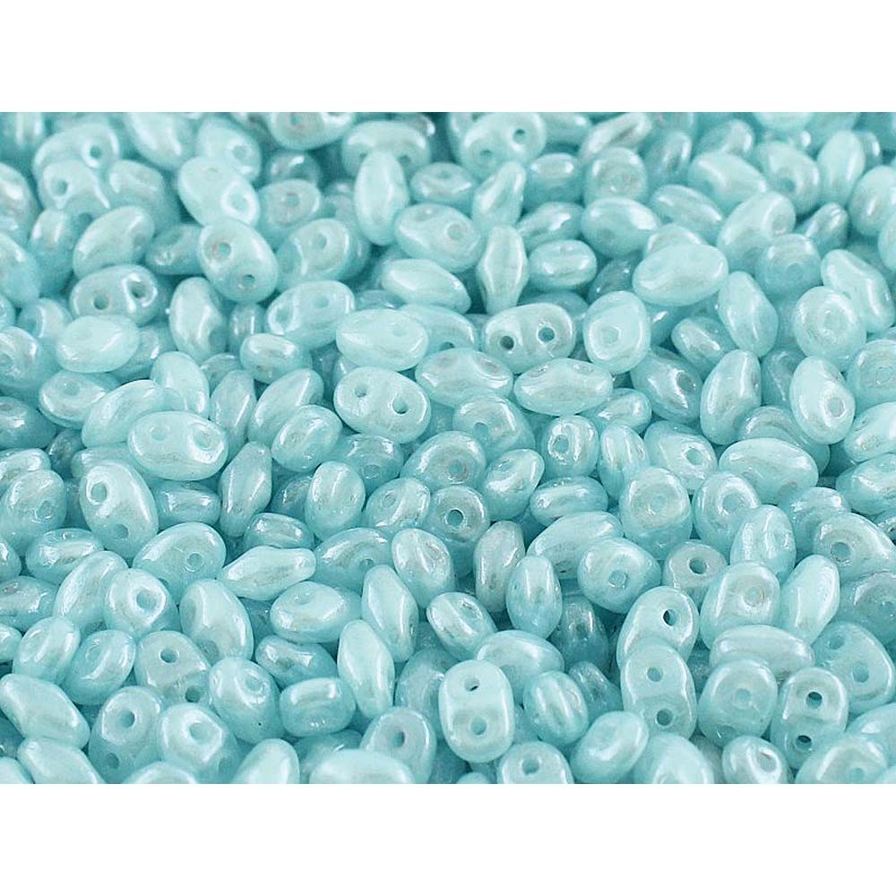 Superduo, Opal Aqua White Luster, SD6100-14400, 8 grams