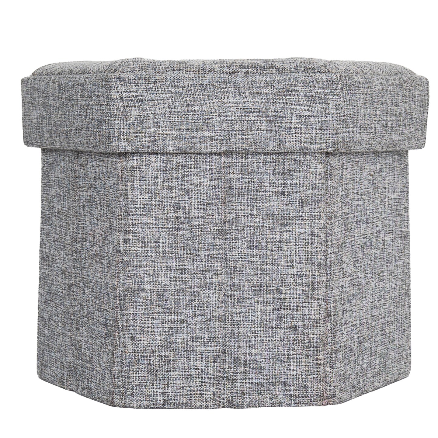 Decorative Grey Foldable Hexagon Ottoman for Living Room, Bedroom, Dining, Playroom or Office
