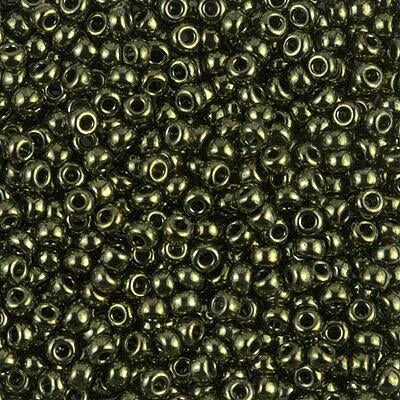 Miyuki 8 Round Seed Bead, 8-459, Metallic Olive, 10 grams