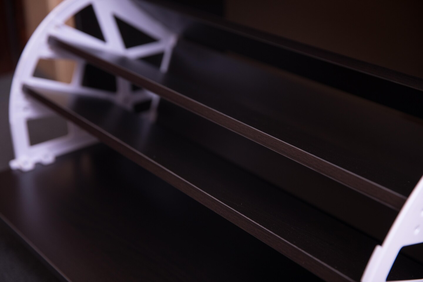 Black Wooden Fold-out Shoe Organizer - Shoe Storage Bench with Leather Cushion