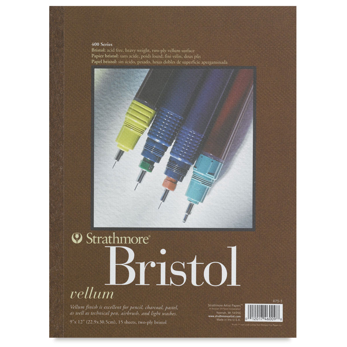 Strathmore Bristol Pad - 9&#x22; x 12&#x22;, 2 Ply, Vellum, 15 Sheets