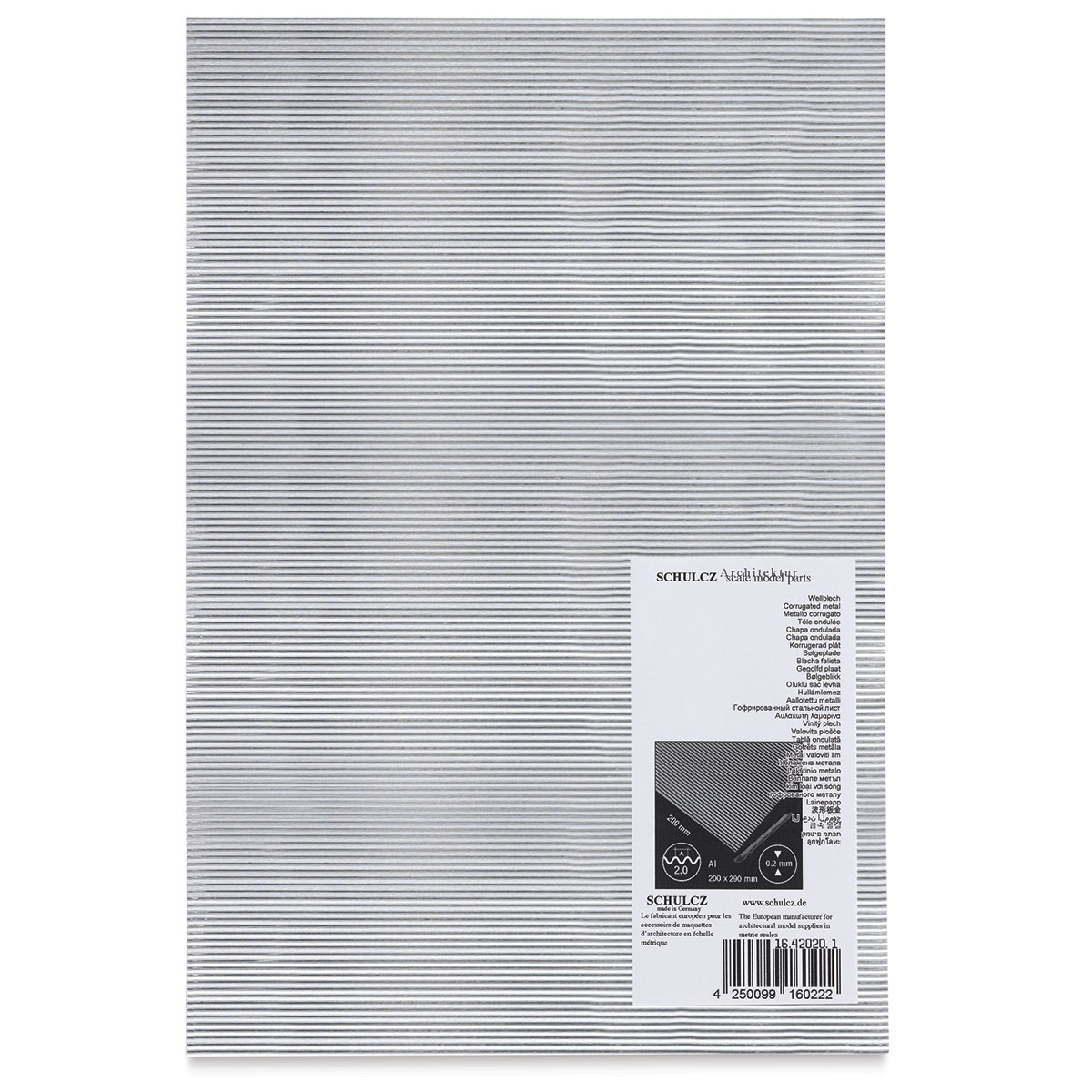 Schulcz Structured Aluminum Sheet - Wave, 2 mm, 7-5/8&#x22; x 11-3/4&#x22;