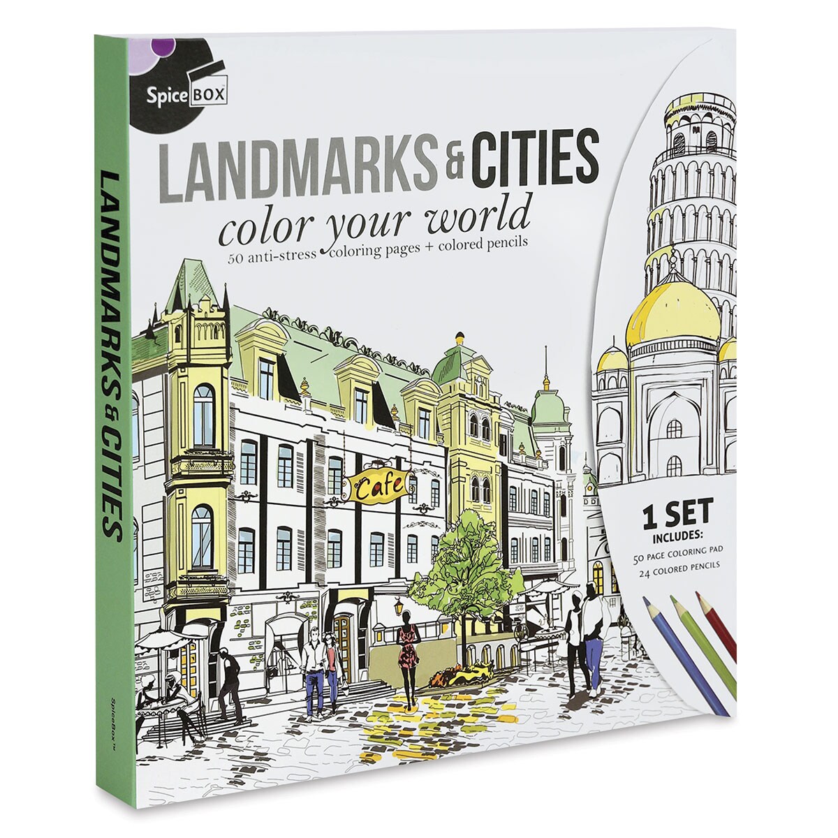 Spicebox Sketch Plus Landmarks &#x26; Cities Coloring Kit