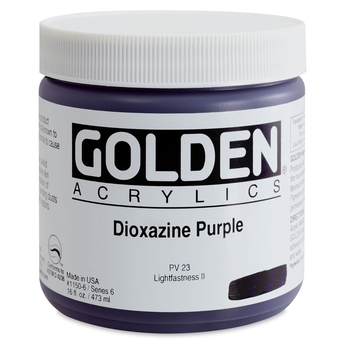 Golden Heavy Body Artist Acrylics - Dioxazine Purple, 16 oz jar