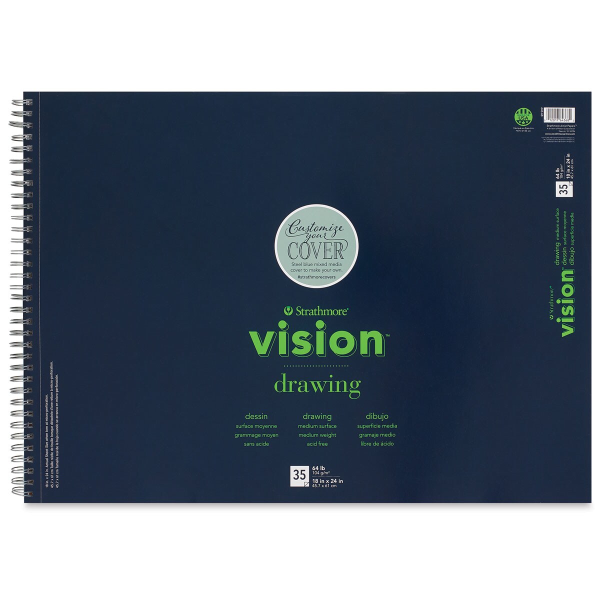 Strathmore Vision Drawing Pad - 18" x 24", 35 Sheets, 64 lb (104 gsm)