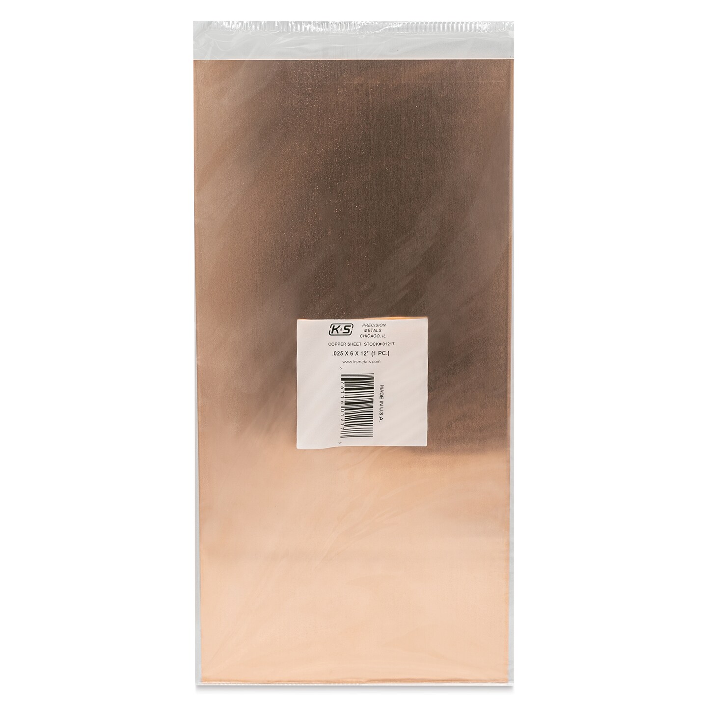 K&#x26;S Metal Sheets - Copper, 6&#x22; x 12&#x22;, 0.025&#x22; Thick