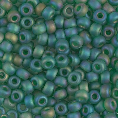 Miyuki 6 Round Seed Bead, 6-146FR, Matte Transparent Green AB