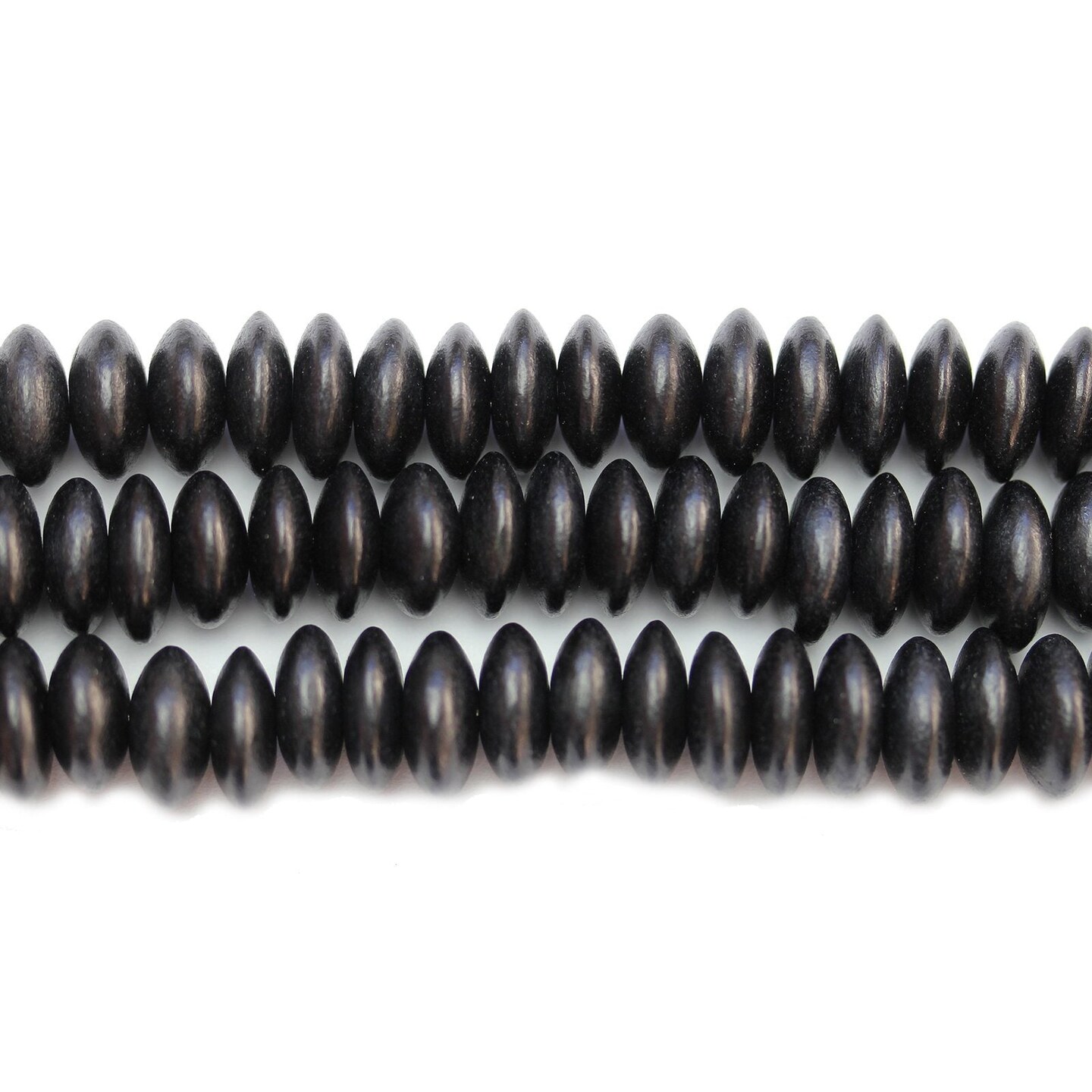 Philippine Black Wood 10-11mm Heishe Rondell Beads