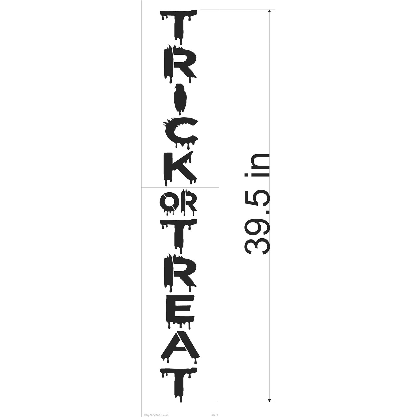 39.5-Inch Trick or Treat Tall Wall Stencil | 3809 by Designer Stencils | Word &#x26; Phrase Stencils | Reusable Art Craft Stencils for Painting on Walls, Canvas, Wood | Reusable Plastic Paint Stencil for Home Makeover | Easy to Use &#x26; Clean Art Stencil