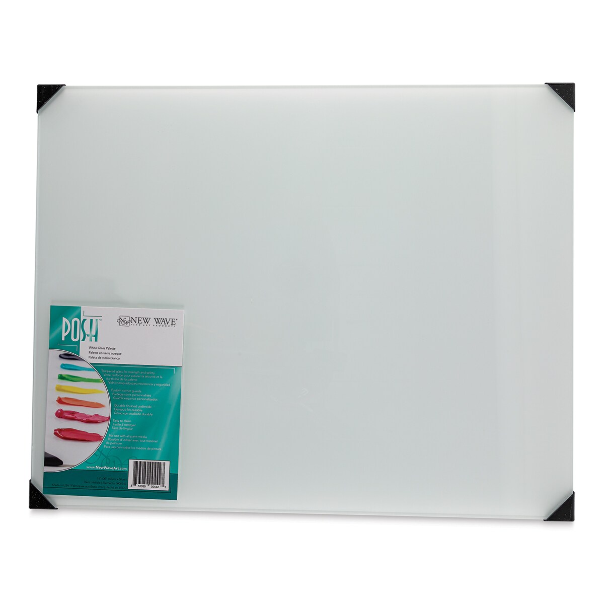 New Wave Posh Glass Tabletop Palette - 16&#x22; x 20&#x22;, White