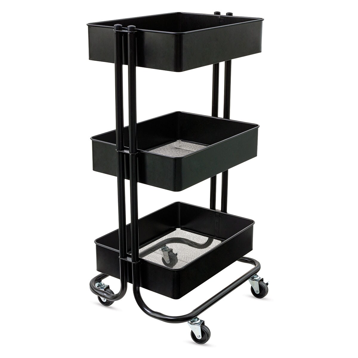 Blick 3-Tier Cart - Black, 32&#x22; H x 14-1/2&#x22; W x 17&#x22; D