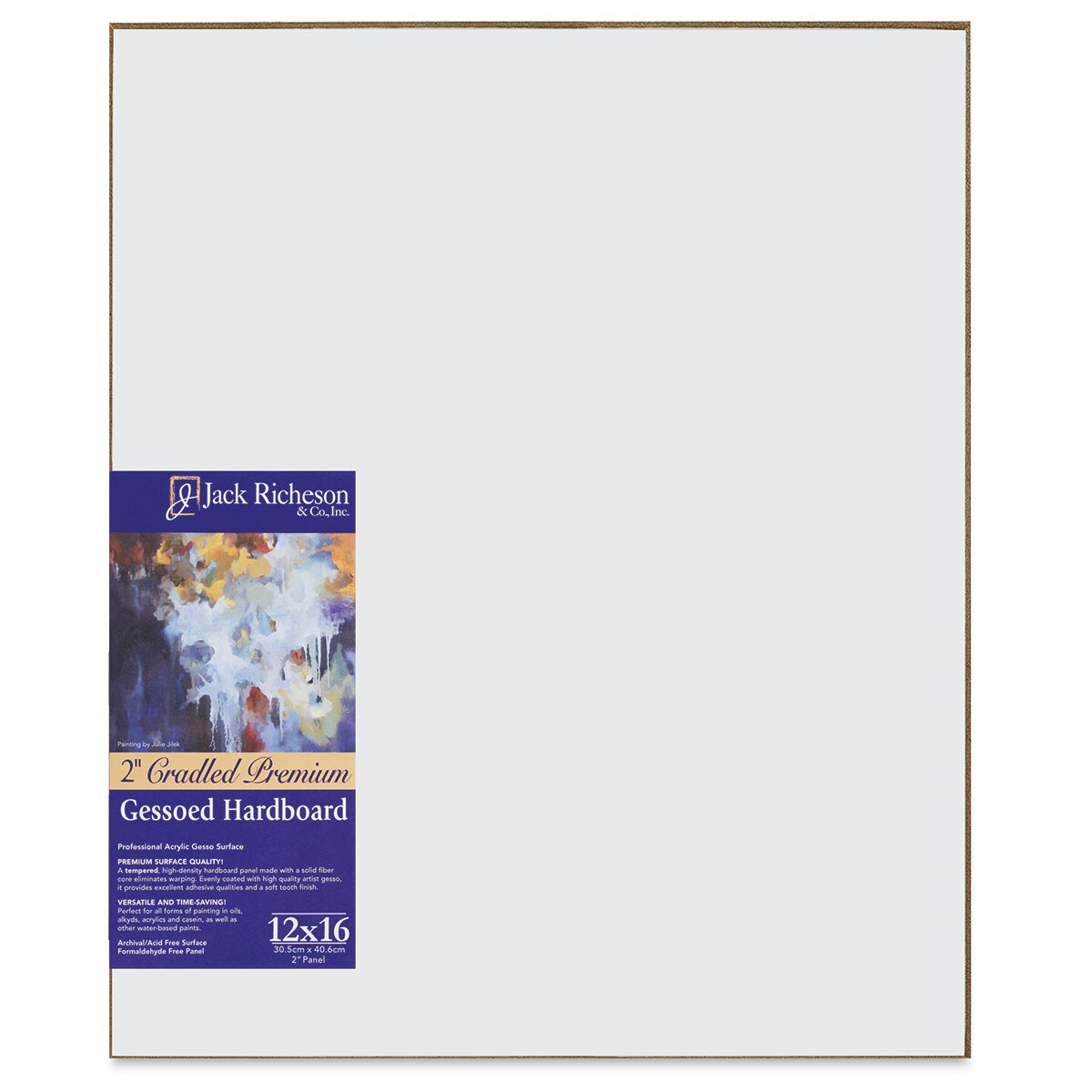 Richeson Premium Gessoed Hardboard Panel 12" x 16", White, 2" Cradle Michaels