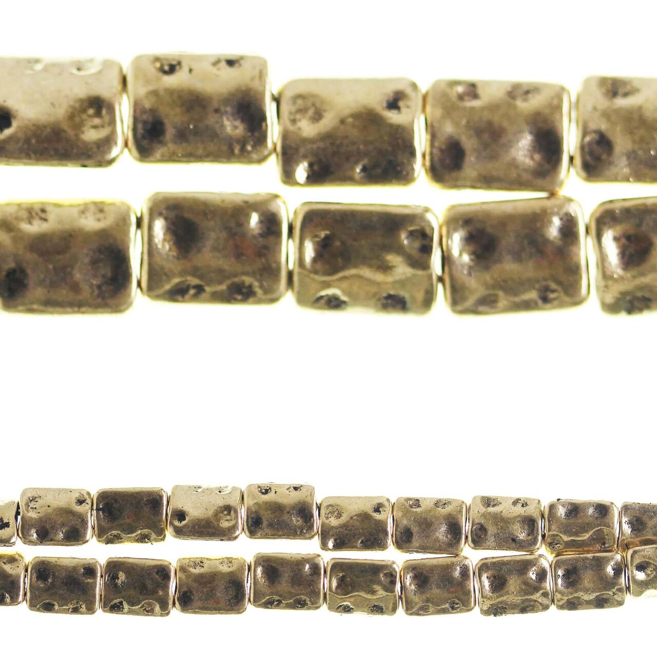 Rectangle Beeds Metal Gold Tone Flat Rectangle Beads 8x10mm | Michaels