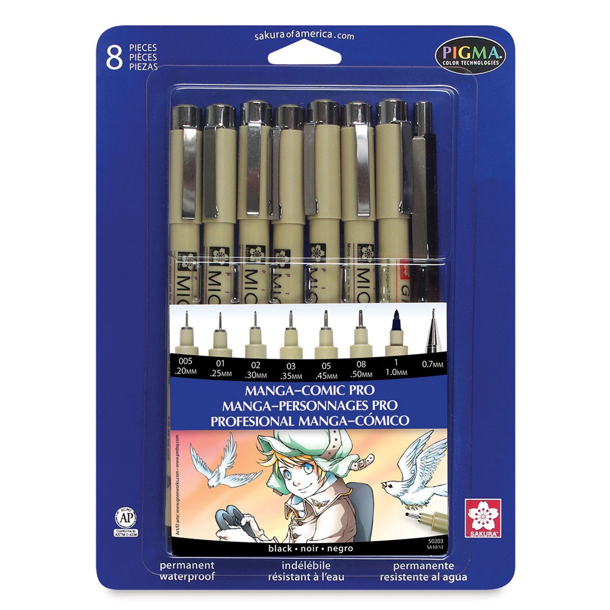 Sakura Manga Comic Pro Set - Sketching &#x26; Ink Set, Set of 8