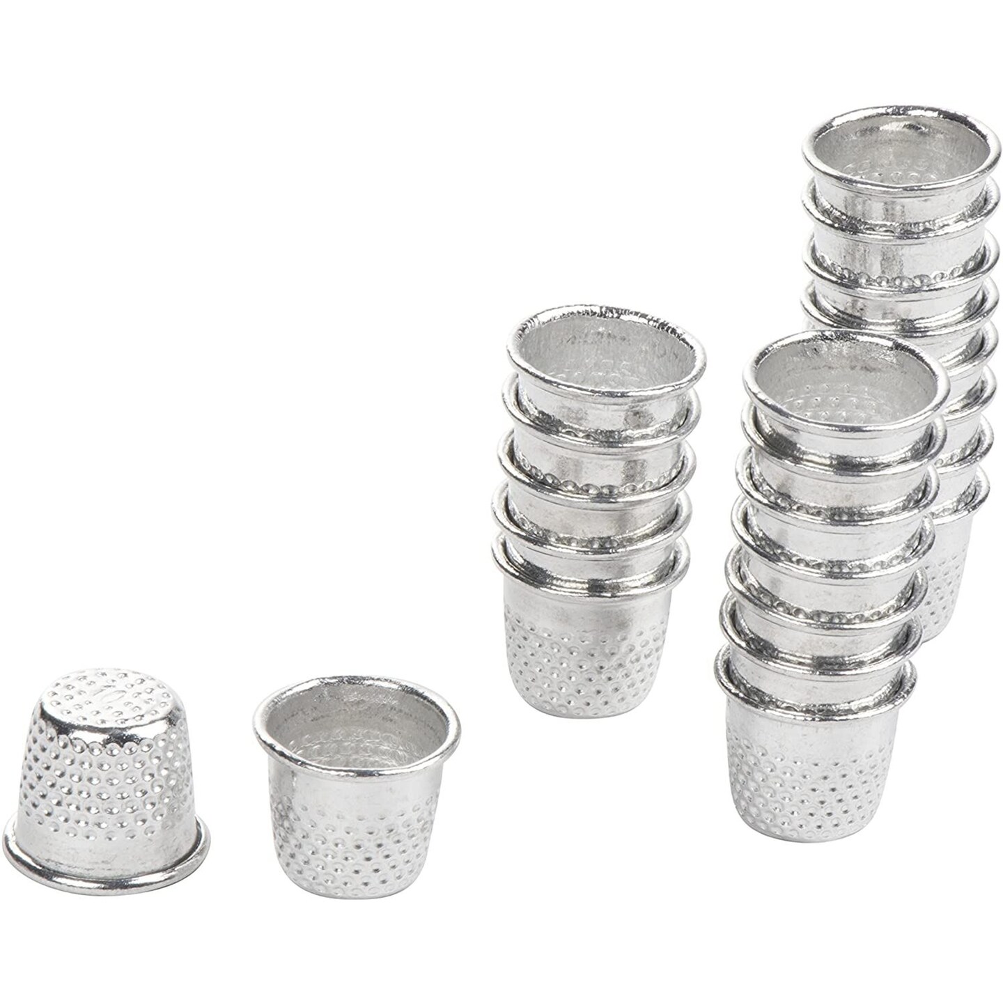 100 Pack Thimbles for Sewing, Stainless Steel