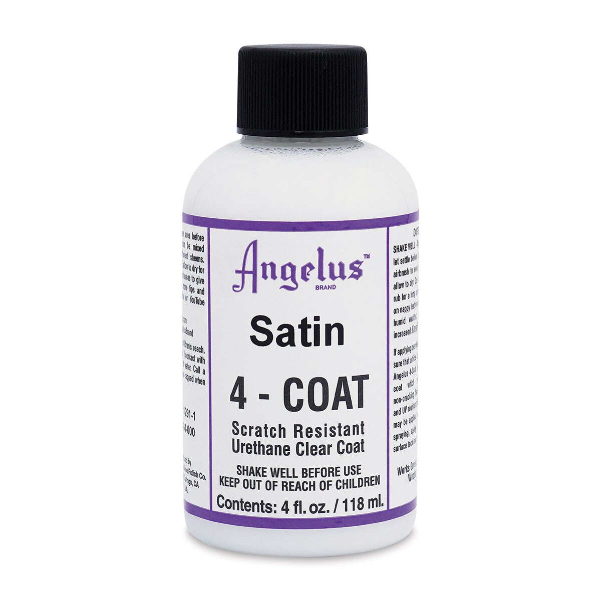 Angelus 4-Coat Urethane Clear Coat - Satin, 4 oz, Bottle