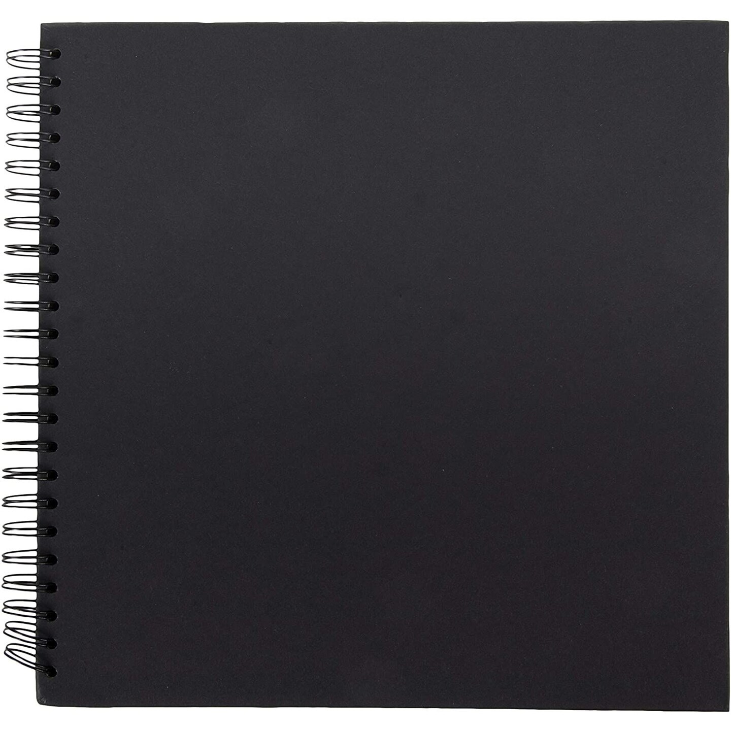 Blank Hardcover 12x12 Scrapbook Album for Photos, Black Spiral