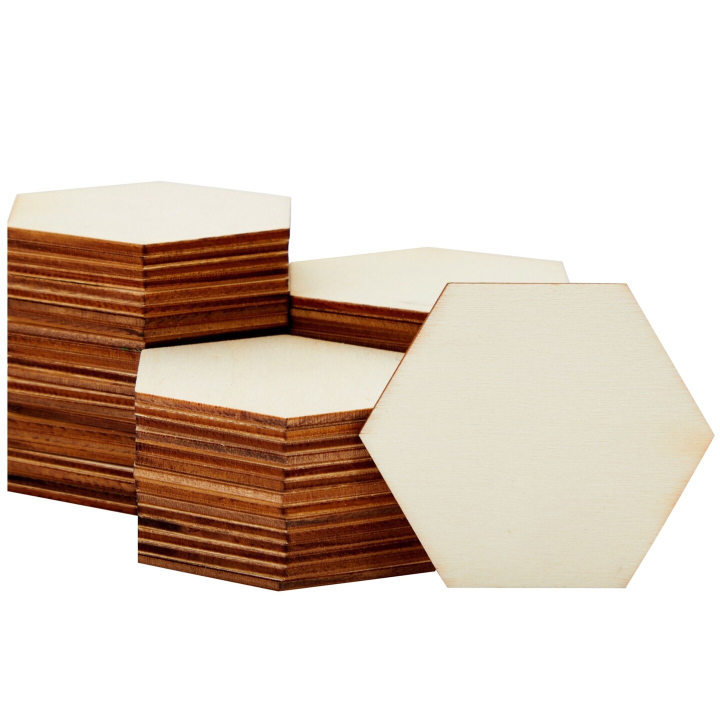 60 Pack Unfinished Wood Squares for Crafts Bulk Wooden Tiles 