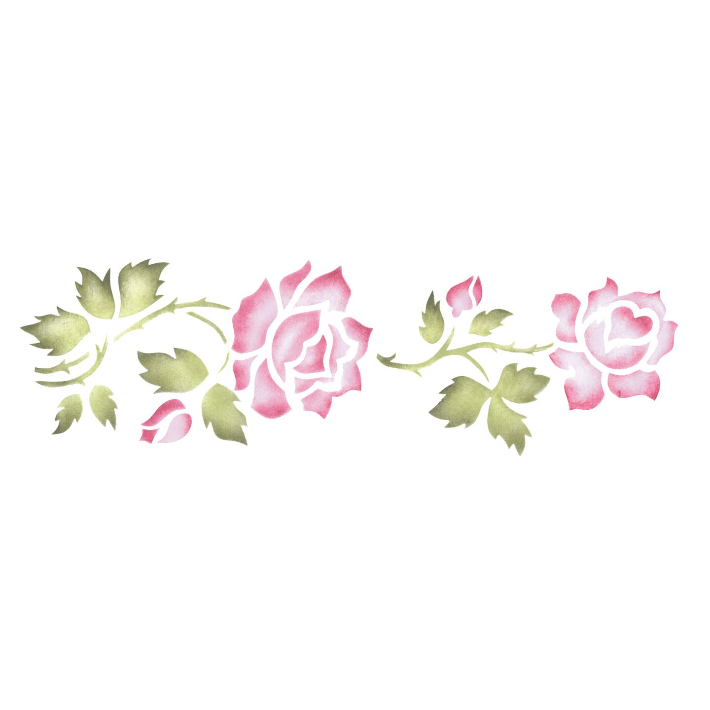 Large Rose Wall Stencil | 714 by Designer Stencils | Floral Stencils | Reusable Art Craft Stencils for Painting on Walls, Canvas, Wood | Reusable Plastic Paint Stencil for Home Makeover | Easy to Use &#x26; Clean Art Stencil