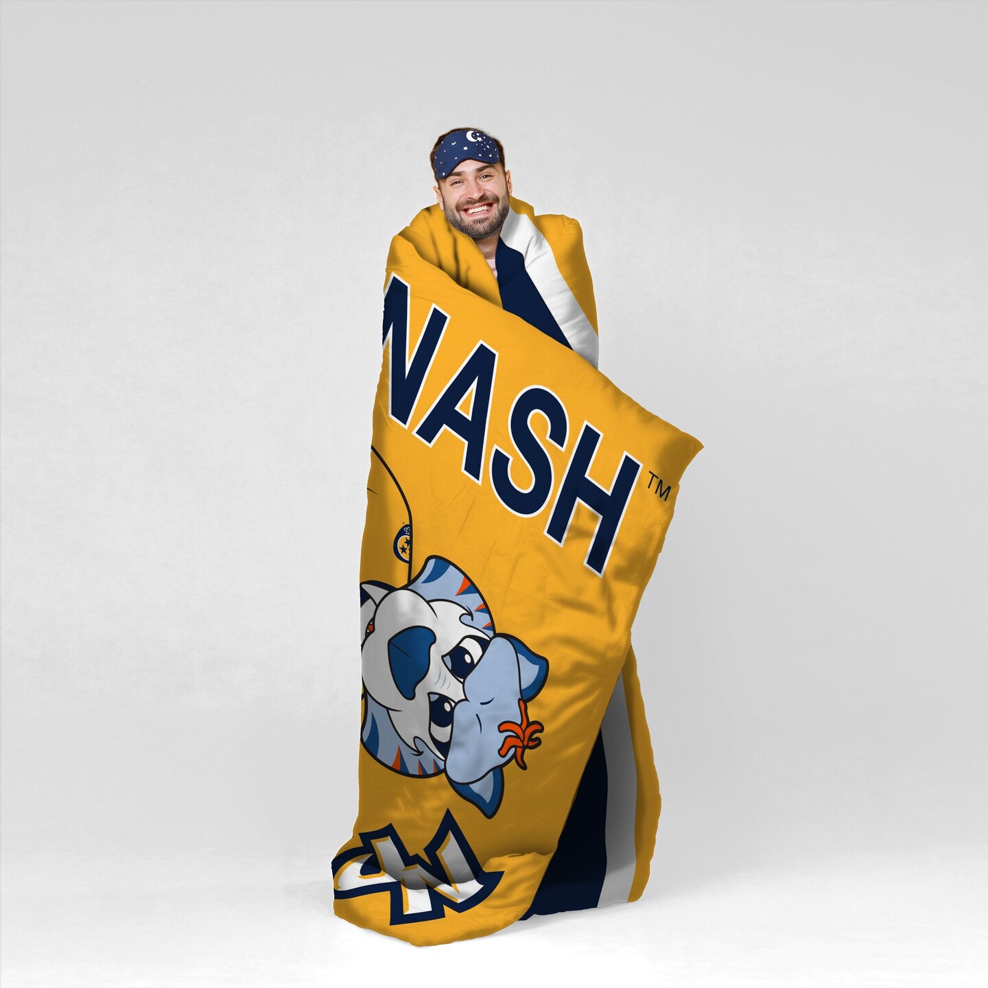 Sleep Squad Nashville Predators Gnash 60&#x201D; x 80&#x201D; Raschel Plush Hockey Blanket