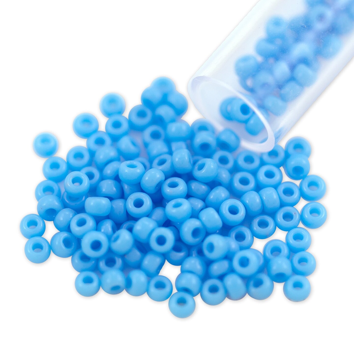 thumbnail image 2 of Miyuki Size 6/0 Round Seed Beads – Lined Green AB (6-344) 20gm Tube, Made In Japan 2 of 6