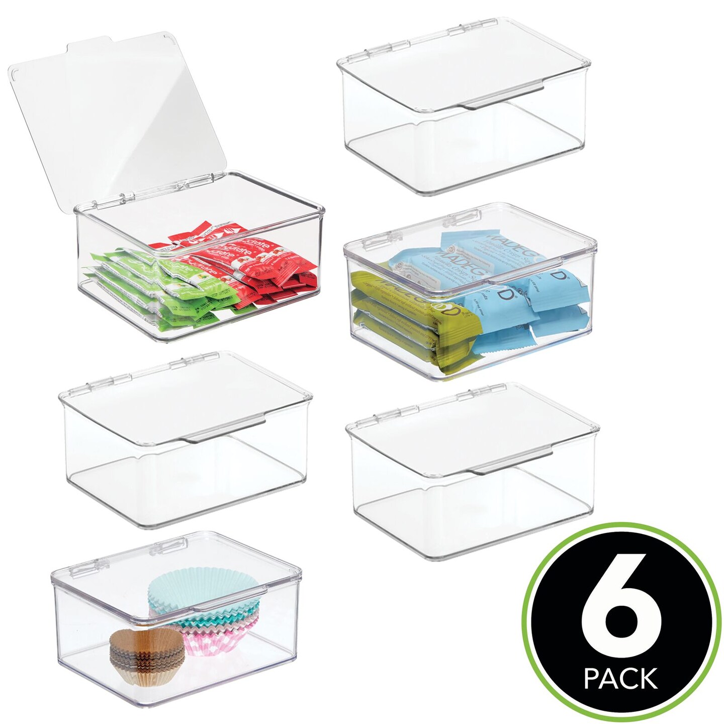 mDesign Plastic Kitchen Food Storage Container Bin Box with Lid 6