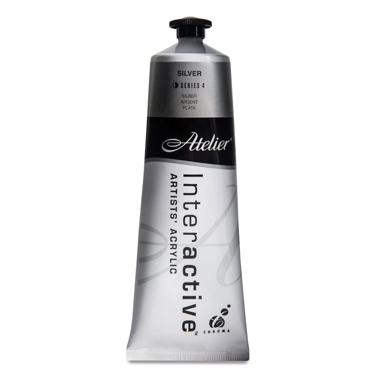 Chroma Atelier Interactive Artists' Acrylics - Silver, 80 ml tube
