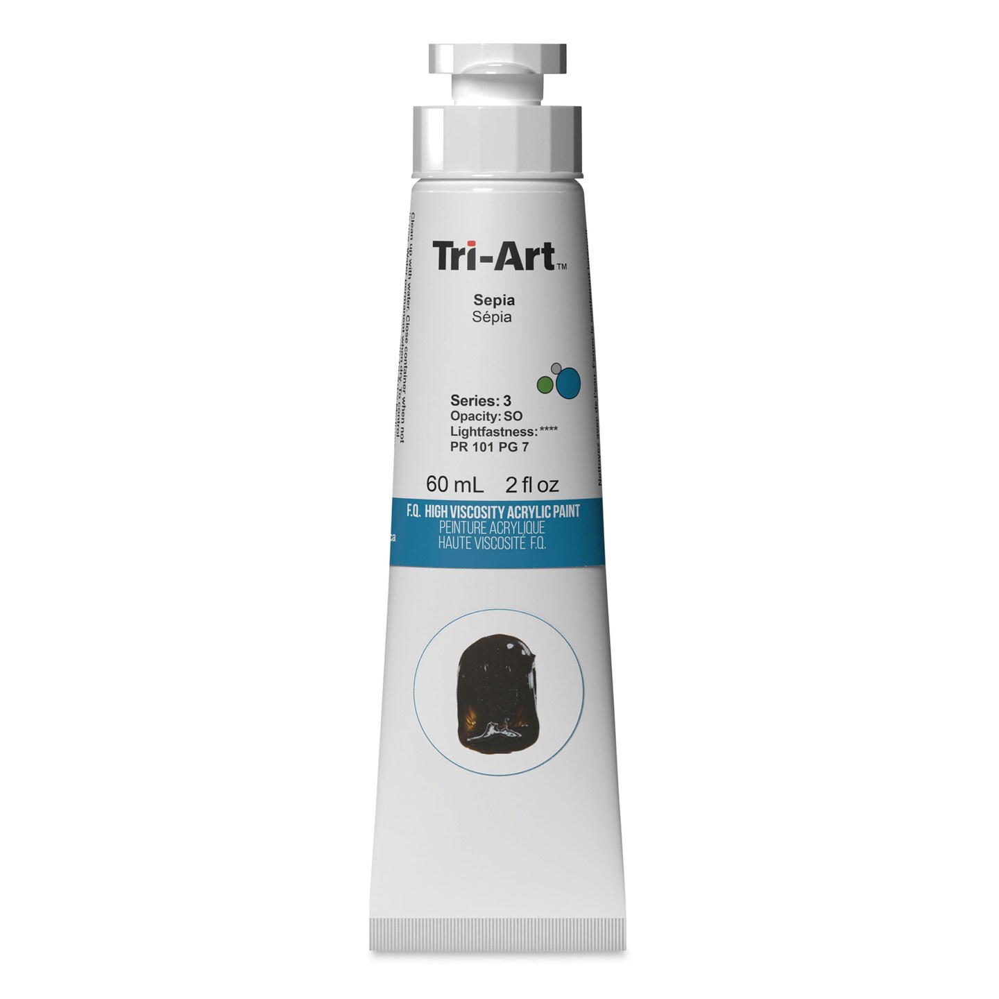 Tri-Art High Viscosity Artist Acrylic - Sepia, 60 ml tube