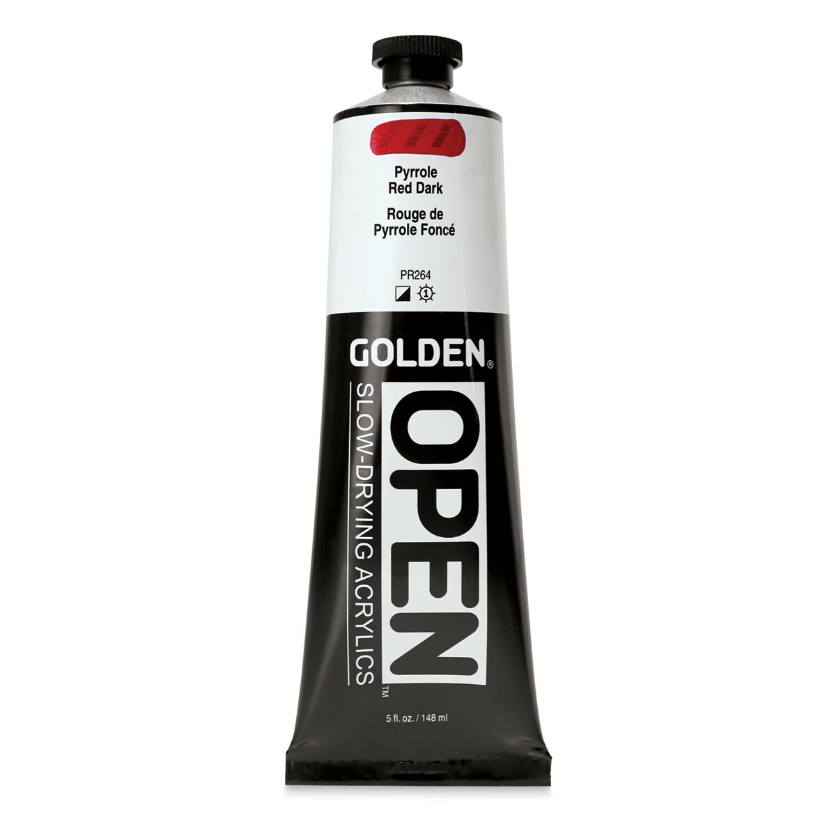 Golden Open Acrylics - Pyrrole Red Dark, 5 oz Tube
