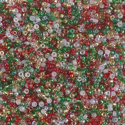 Miyuki 15/0 Round Seed Bead, 15-MIX-17, Mix - Rockin&#x27; Christmas, 8 grams
