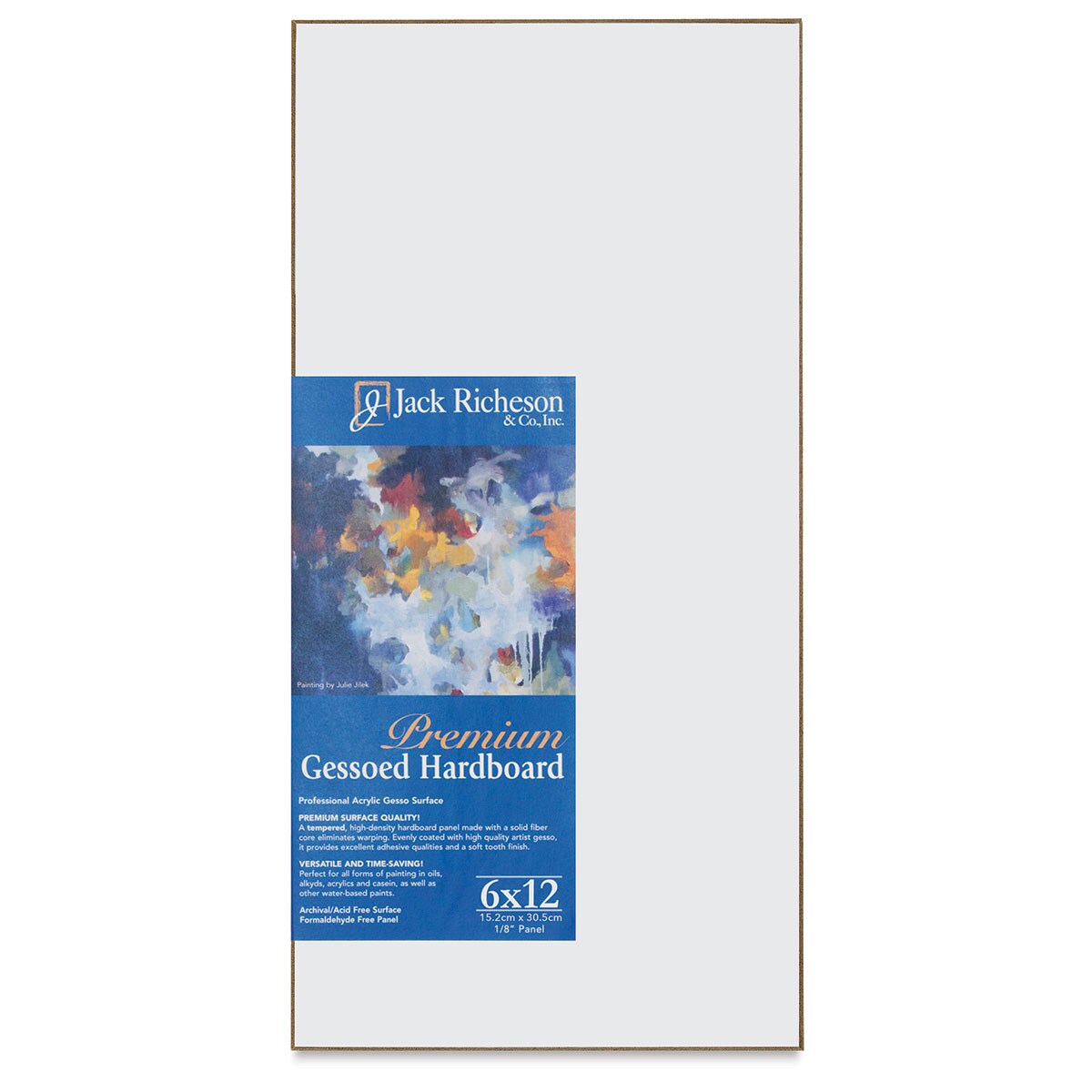 Richeson Toned Gessoed Hardboard Panel - 6" x 12", White, Flat Panel