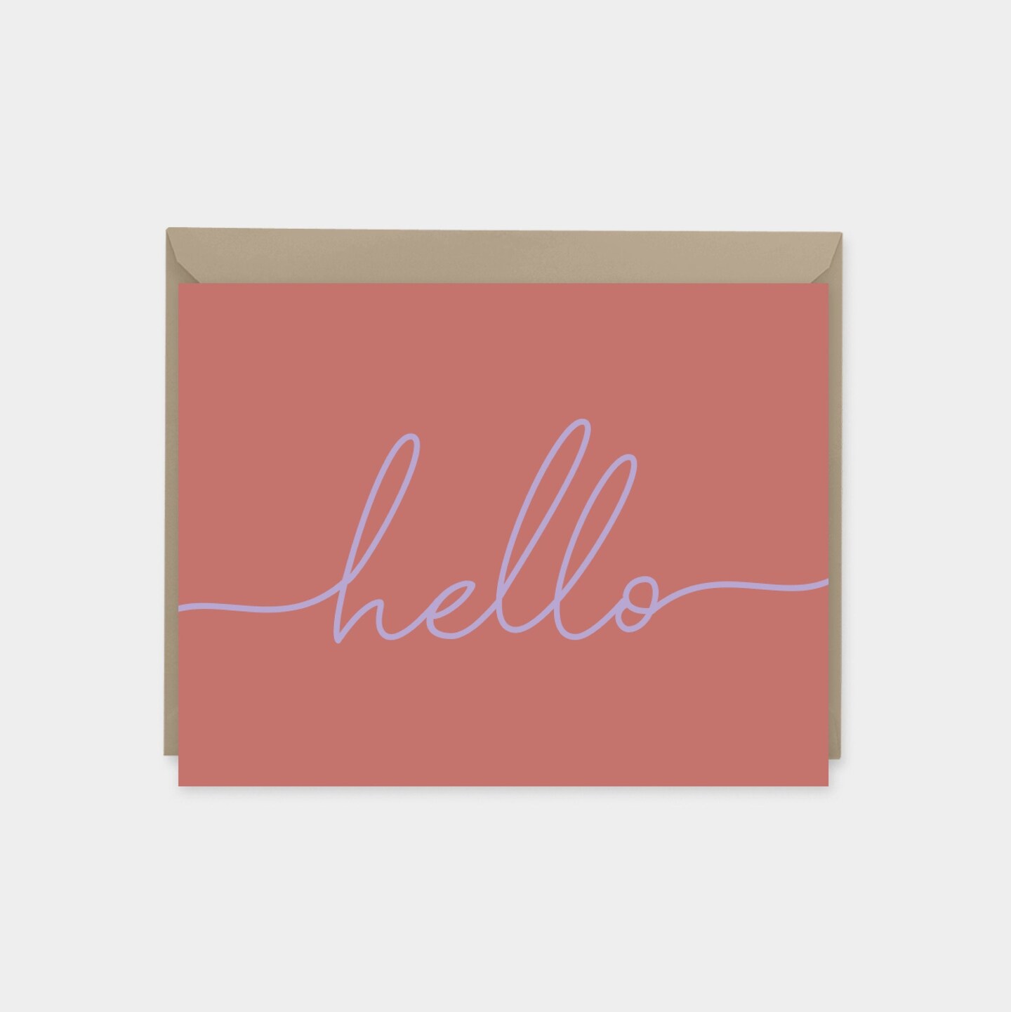 Hello Greeting Cards, Stylish Script Hello Card Set, Elegant ...