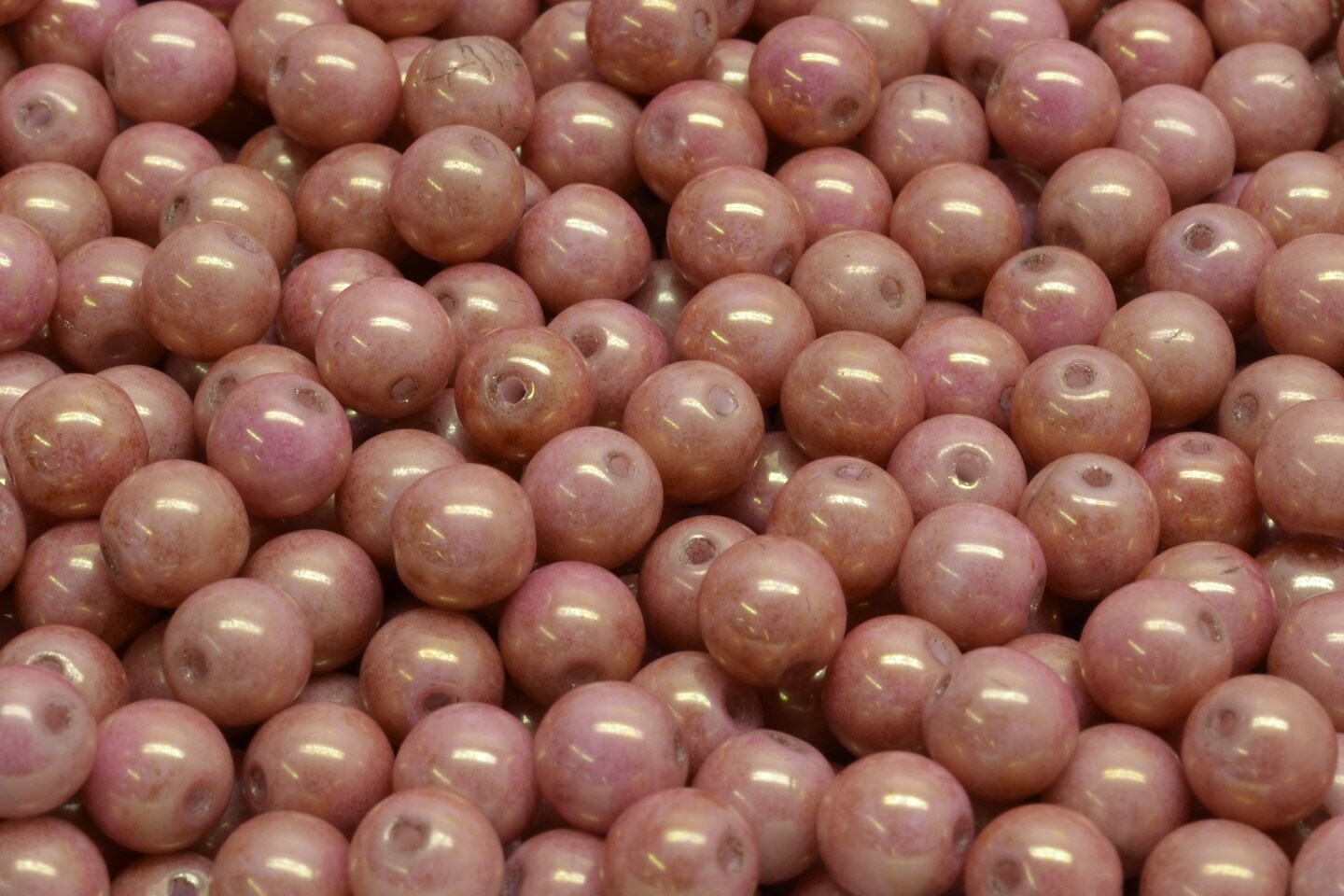 6mm Czech Round Druk Bead, Red Alabaster, 50 pcs