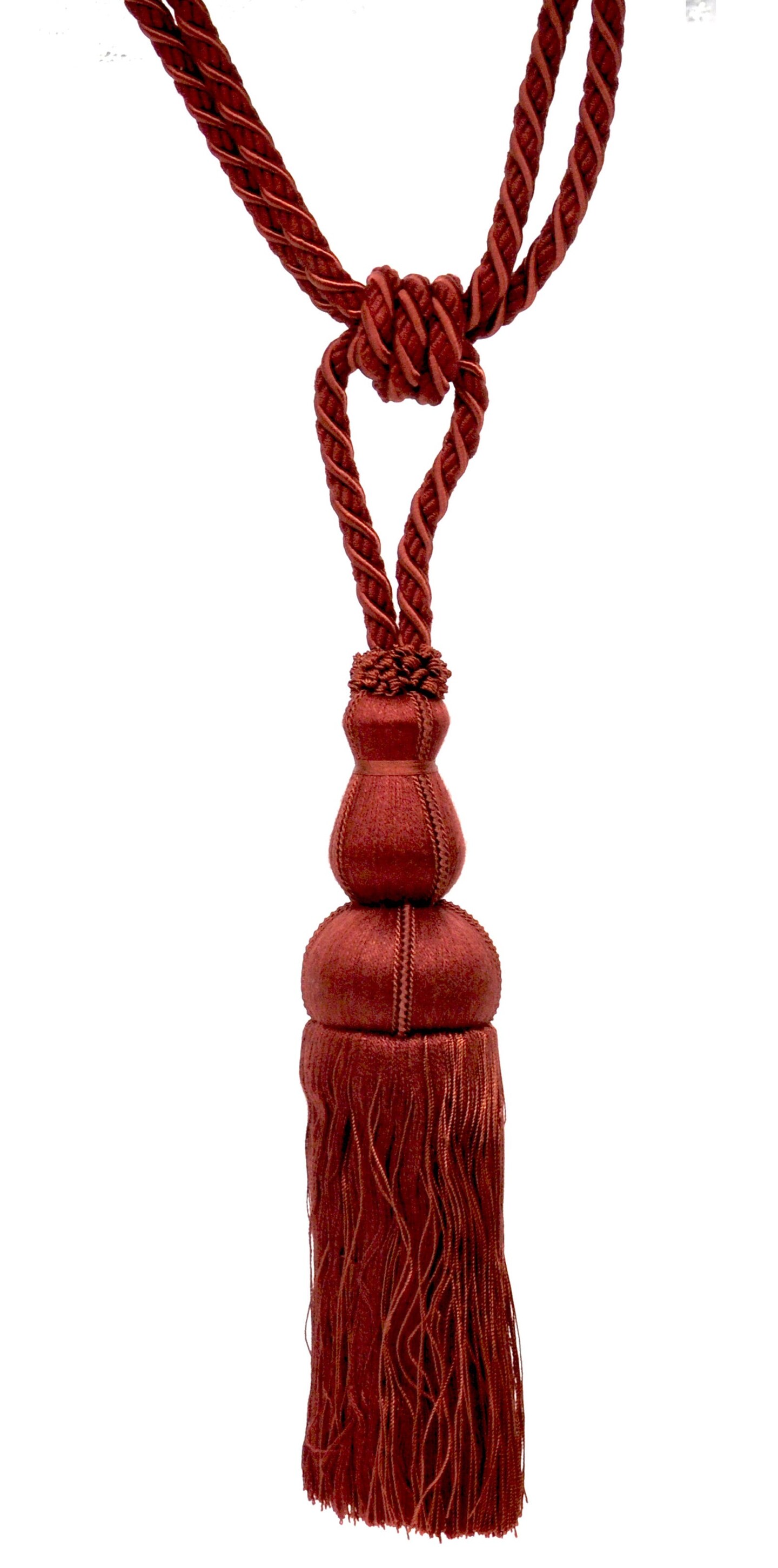 Belagio Single Tassel Tie-Back, 10&#x22; Long Tassel, Colors Collection, Dark Orange
