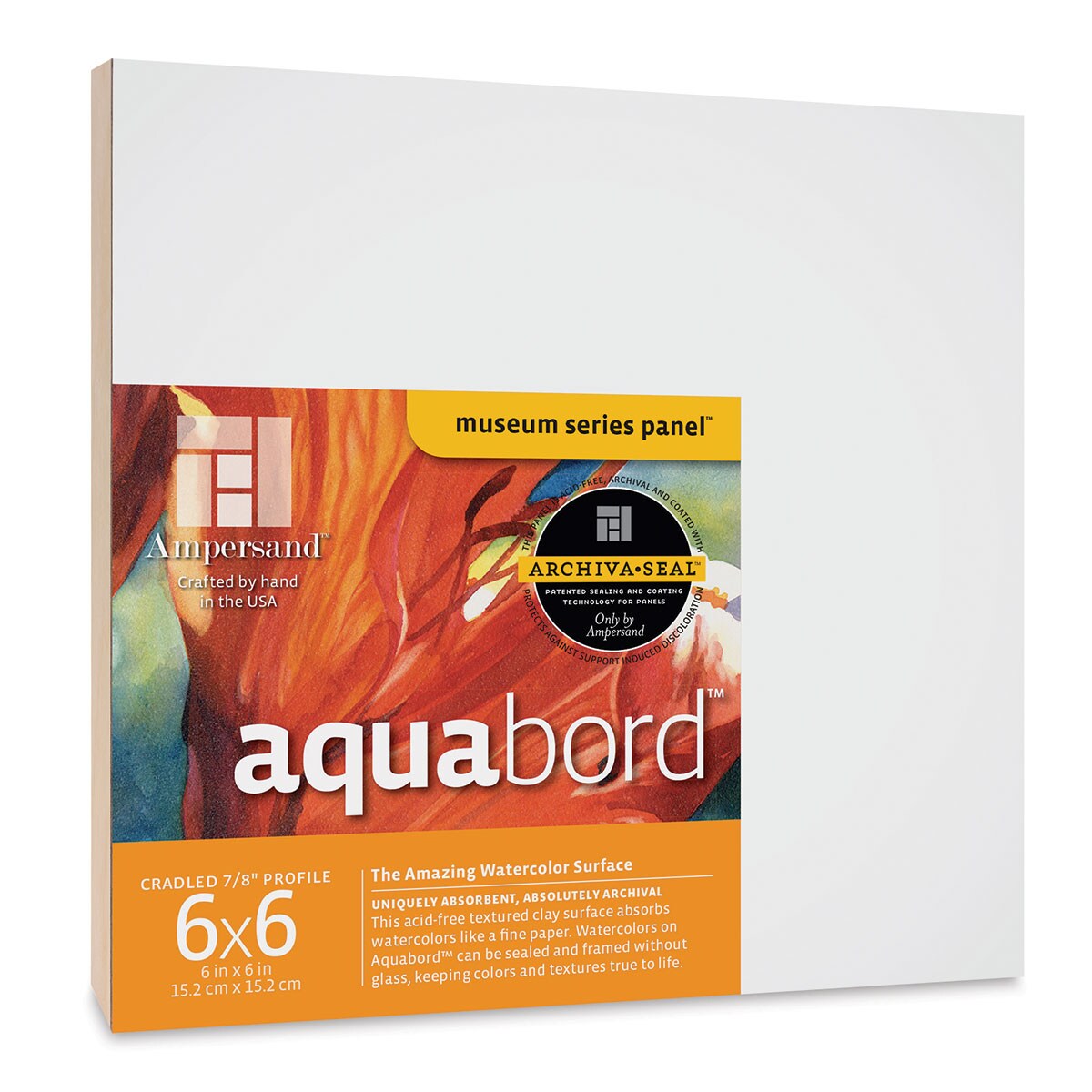 Ampersand Aquabord Panel - 6&#x22; x 6&#x22;, 7/8&#x22; Cradled
