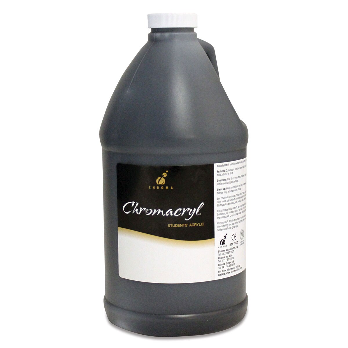 Chromacryl Students&#x27; Acrylics - Black, 64 oz bottle