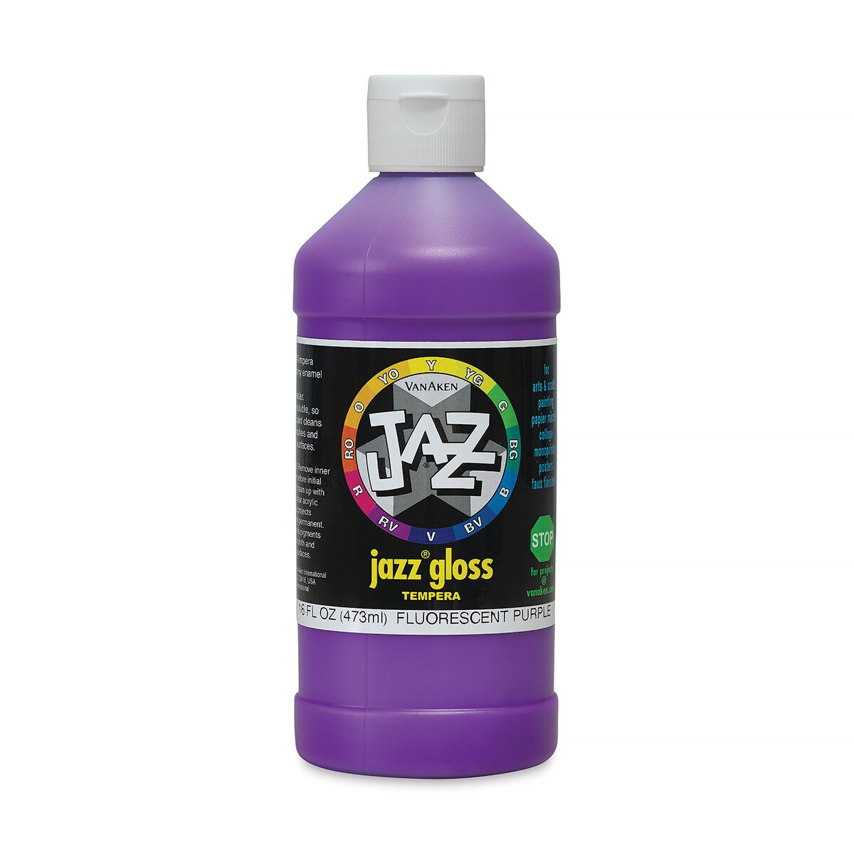 Jazz Gloss Tempera - Gloss, Fluorescent Purple, 16 oz bottle