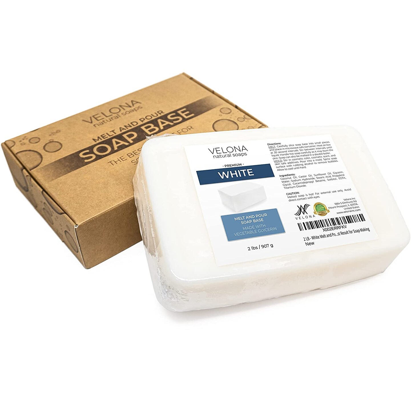 2 LB White Melt and Pour Soap Base by Velona SLS/SLES Free