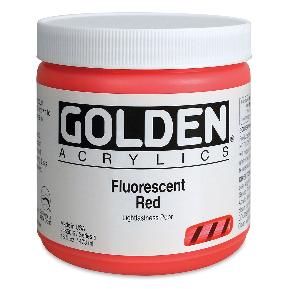 Golden : Heavy Body Acrylic Paint : 473ml : Red *Fluorescent*