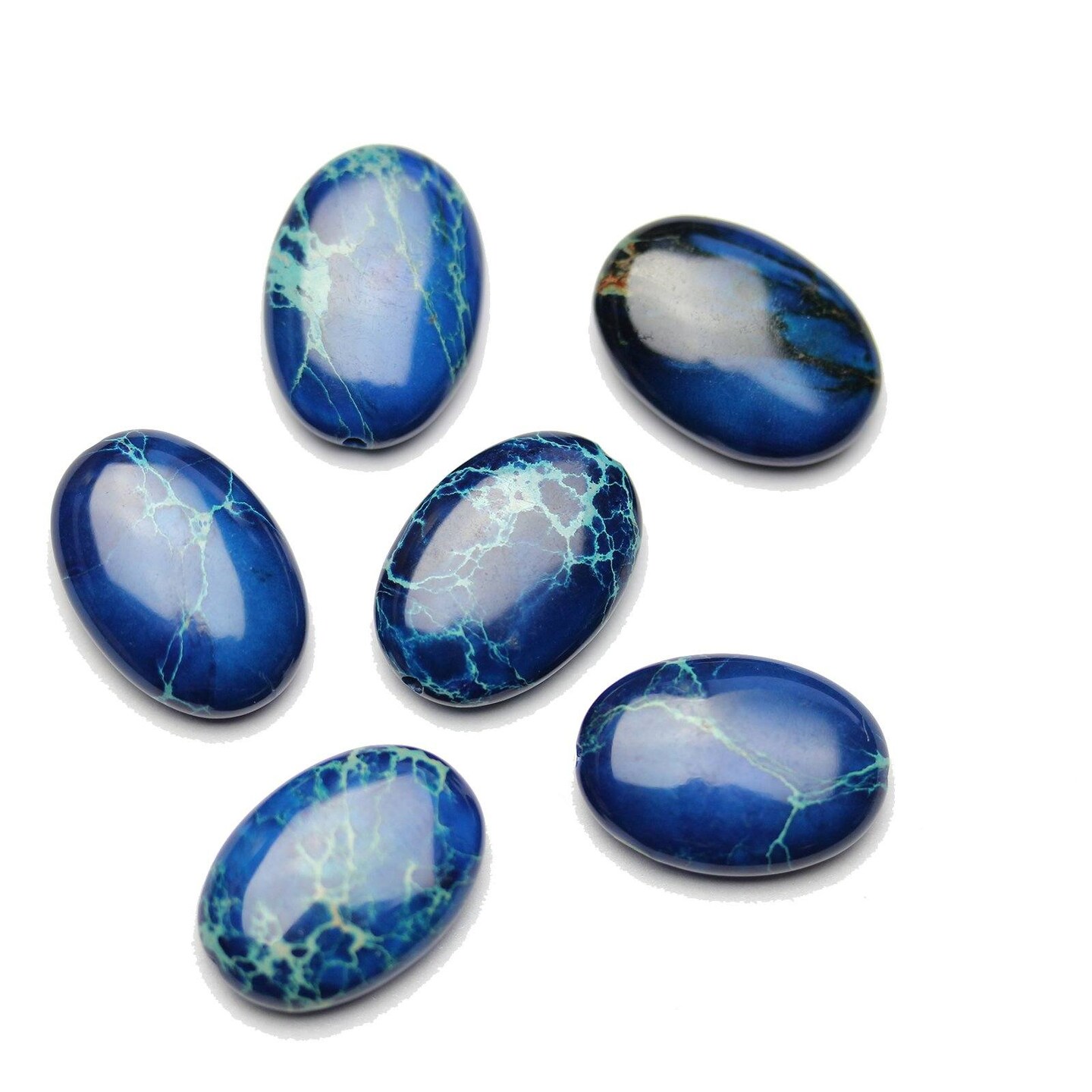 Blue Dyed Imperial Jasper Stone Oval 12x17mm Beads | Michaels