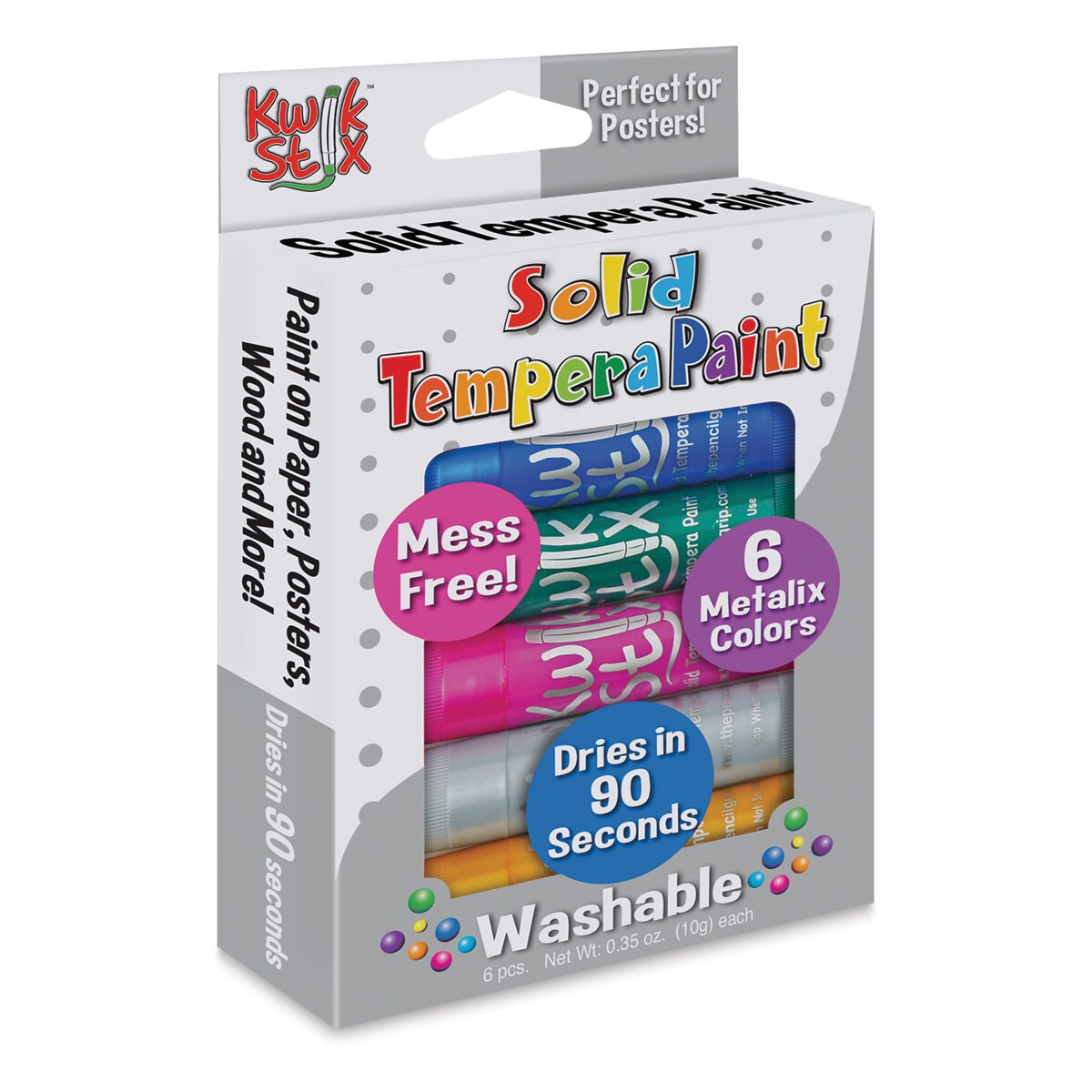 Kwik Stix Tempera Paint Stick Set - Metalix Colors, Set of 6