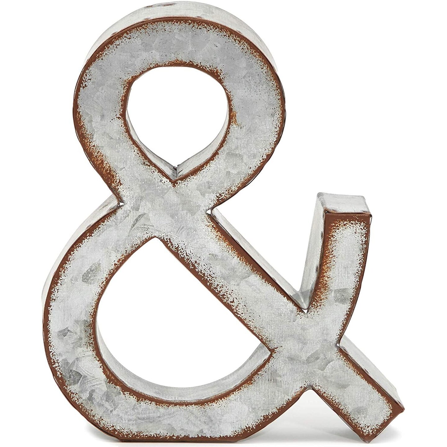 Bright Creations Rustic Letter Wall Decor - Galvanized Metal 3D Letter Decor &#x26; Sign