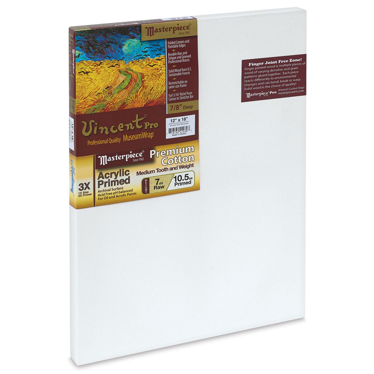Masterpiece Vincent Pro Monterey 7/8" Profile Cotton Canvas - 12" x 16"