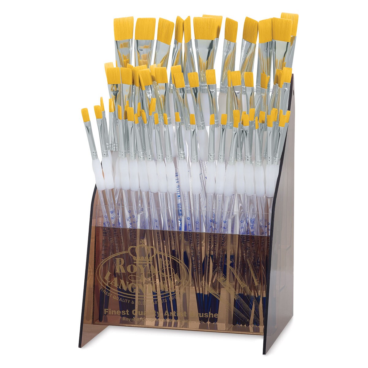 Royal Langnickel Soft Grip Golden Taklon Brush Set - Flats, Set of 72