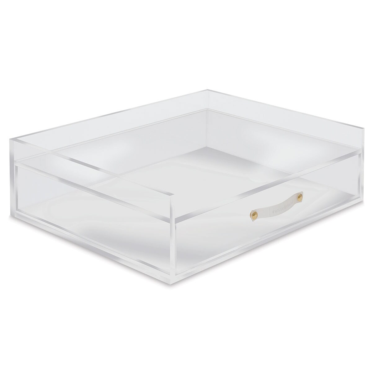 Russell and Hazel Acrylic Desk Accessories - Acrylic Inbox and Drawer, 12-1/2"W x 10-1/2"D x 3-3/4"H
