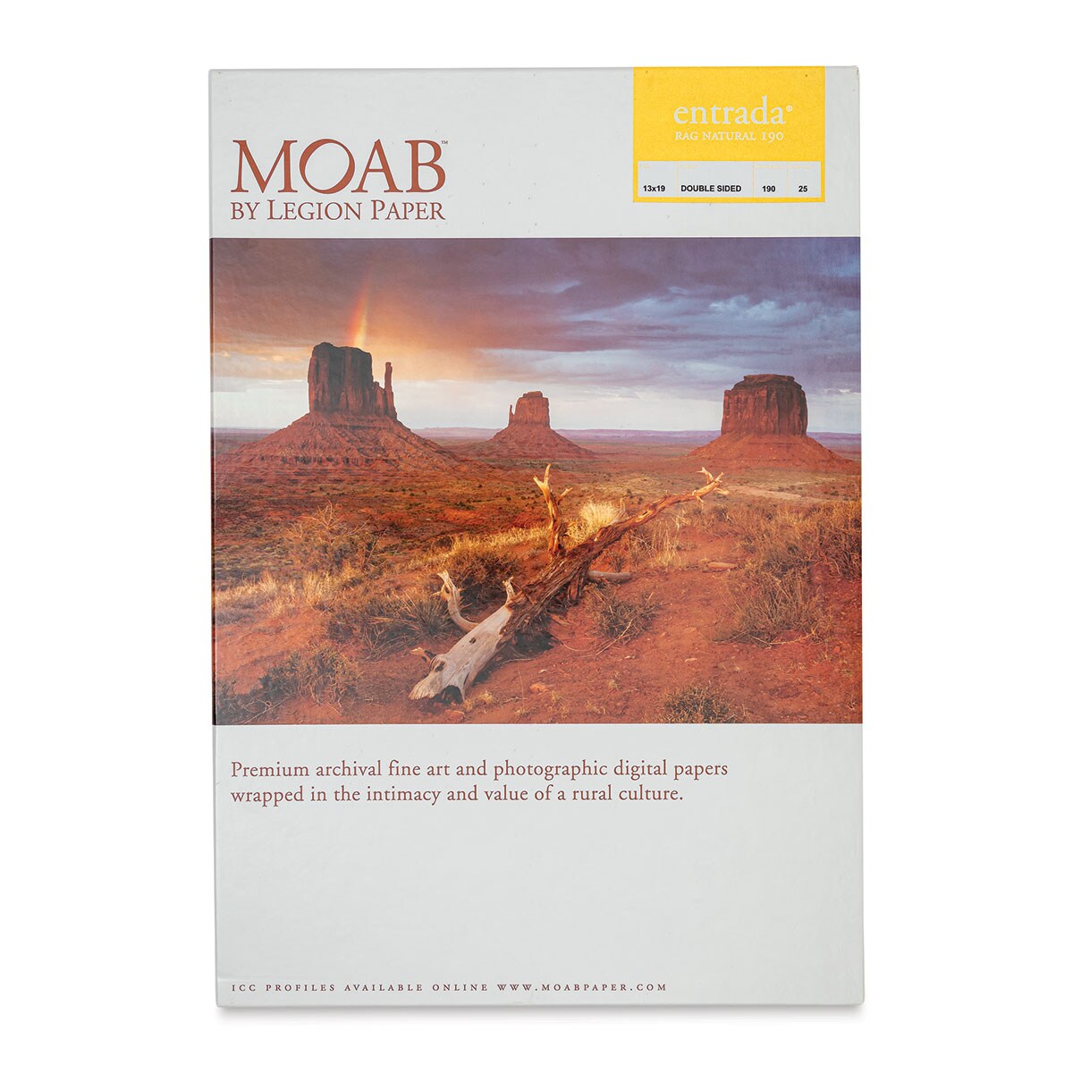 Legion Moab Entrada Digital Rag Paper - 13&#x22; x 19&#x22;, Natural, 190 gsm, Pkg of 25